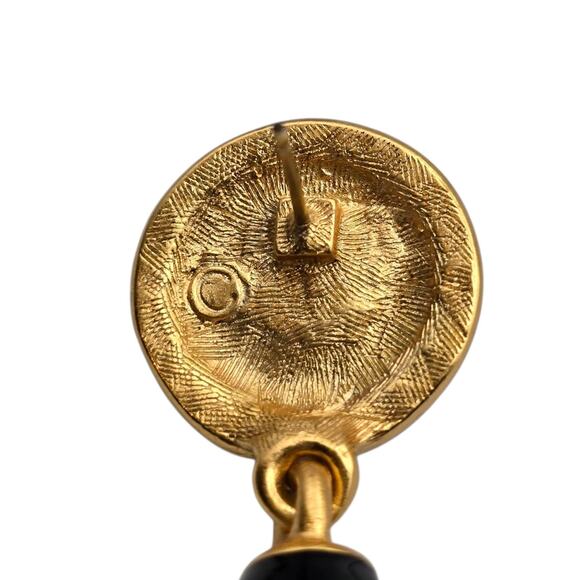 Avon Statement Earrings Gold Tone Faux Pearl Drop Dangle Enamel Post Pair - Picture 7 of 8